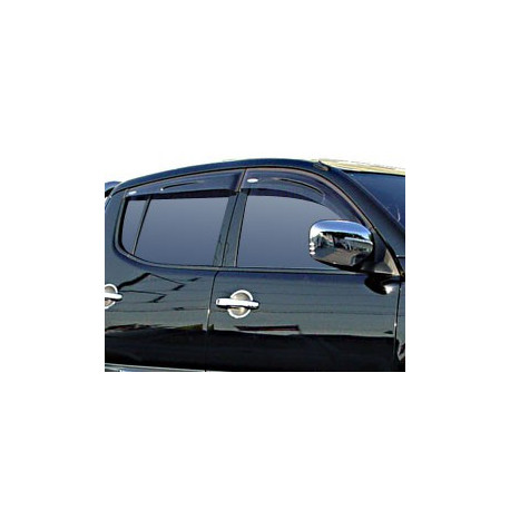 Wind Deflectors Slim-Line, Light Smoke for Nissan Navara (D40) Set of 4